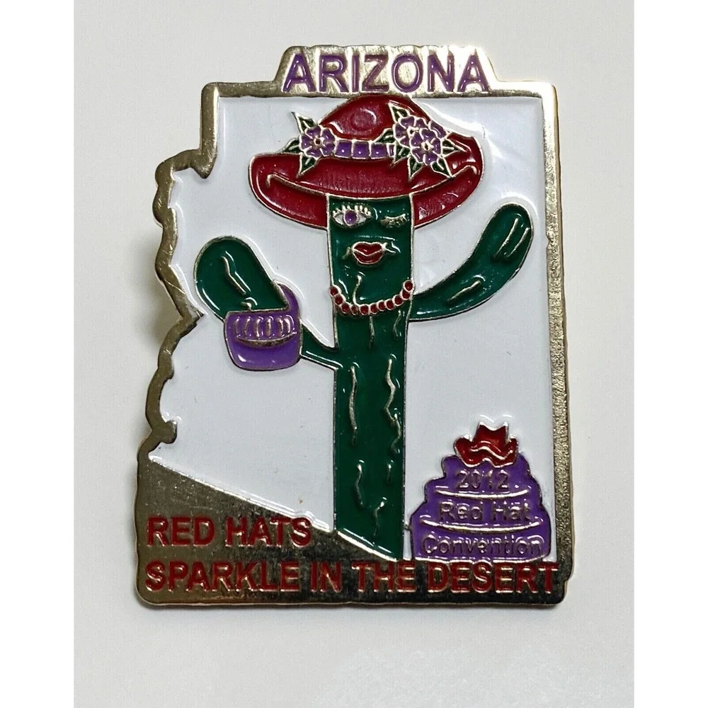 Arizona Red Hats Sparkle in the Desert‎ Lapel Pin (SEE PHOTOS)